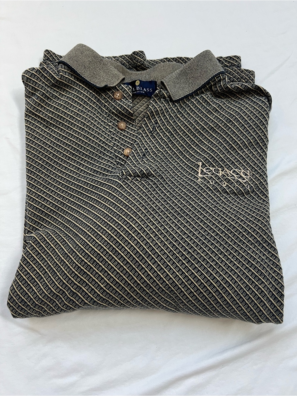 Bill Blass Polo Shirt Legacy Audio Extra Large Golf Top Short Sleeves Navy